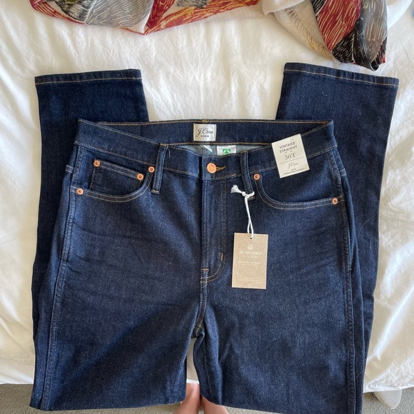 NWT J. Crew Vintage Straight Denim. NEVER WORN perfect dark rinse jean - Picture 5 of 7